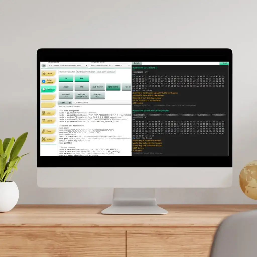 Desktop displaying Squeeze standalone solution for application developers, featuring command execution and secure testing features